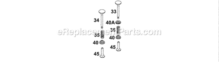 Valve Group Diagram and Parts List for 137212-1313-E1  Briggs and Stratton Engine